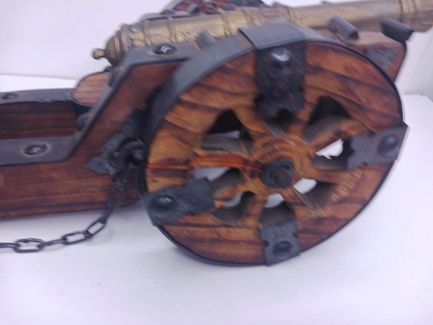 Vtg Artilleria Luis XV Siglio XVIII Replica Wood Display Cannon 14.5″ 9″ Barrel