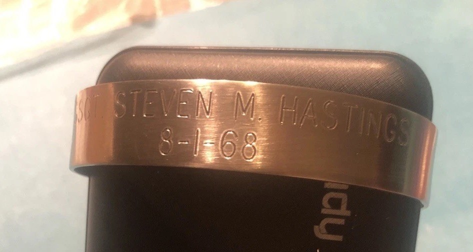 Vietnam POW MIA Bracelet to US Army SSGT. Steven M. Hastings 8-1-68 – New