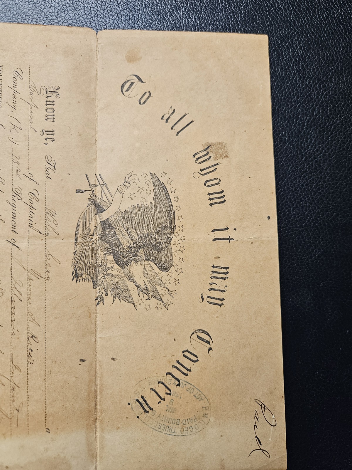 Rare Vintage Civil War 1865 Military Historical Discharged Papers Book Army Navy