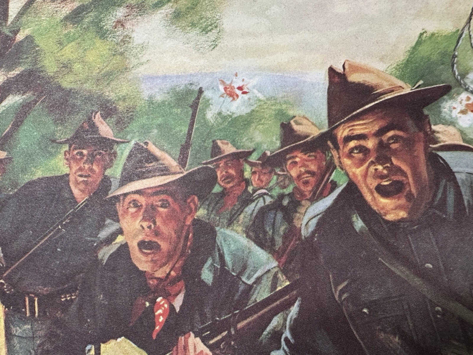 US Army Poster “Gatlings To The Assault” -H. Chas McBarron Jr. -1950s War Office