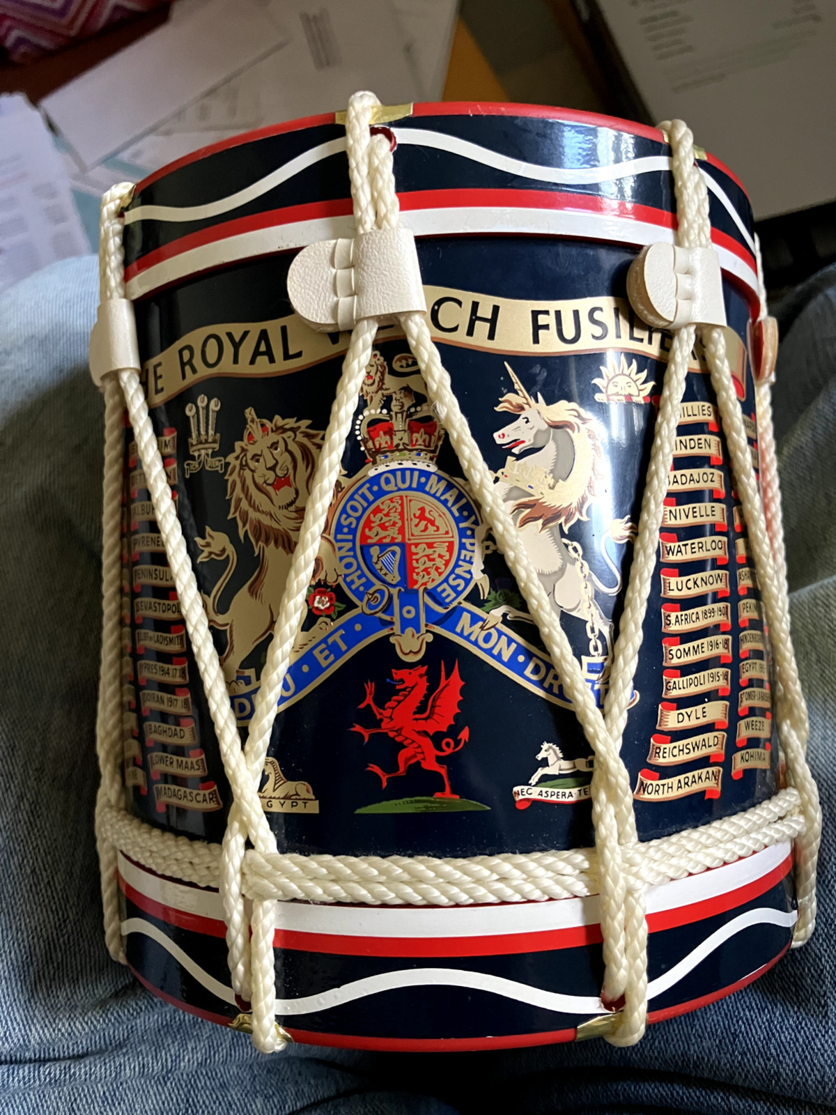Royal Regiment of Wales 24th/41st Drum Replica Ice Bucket 6 3/ 4x 6 3/4 in