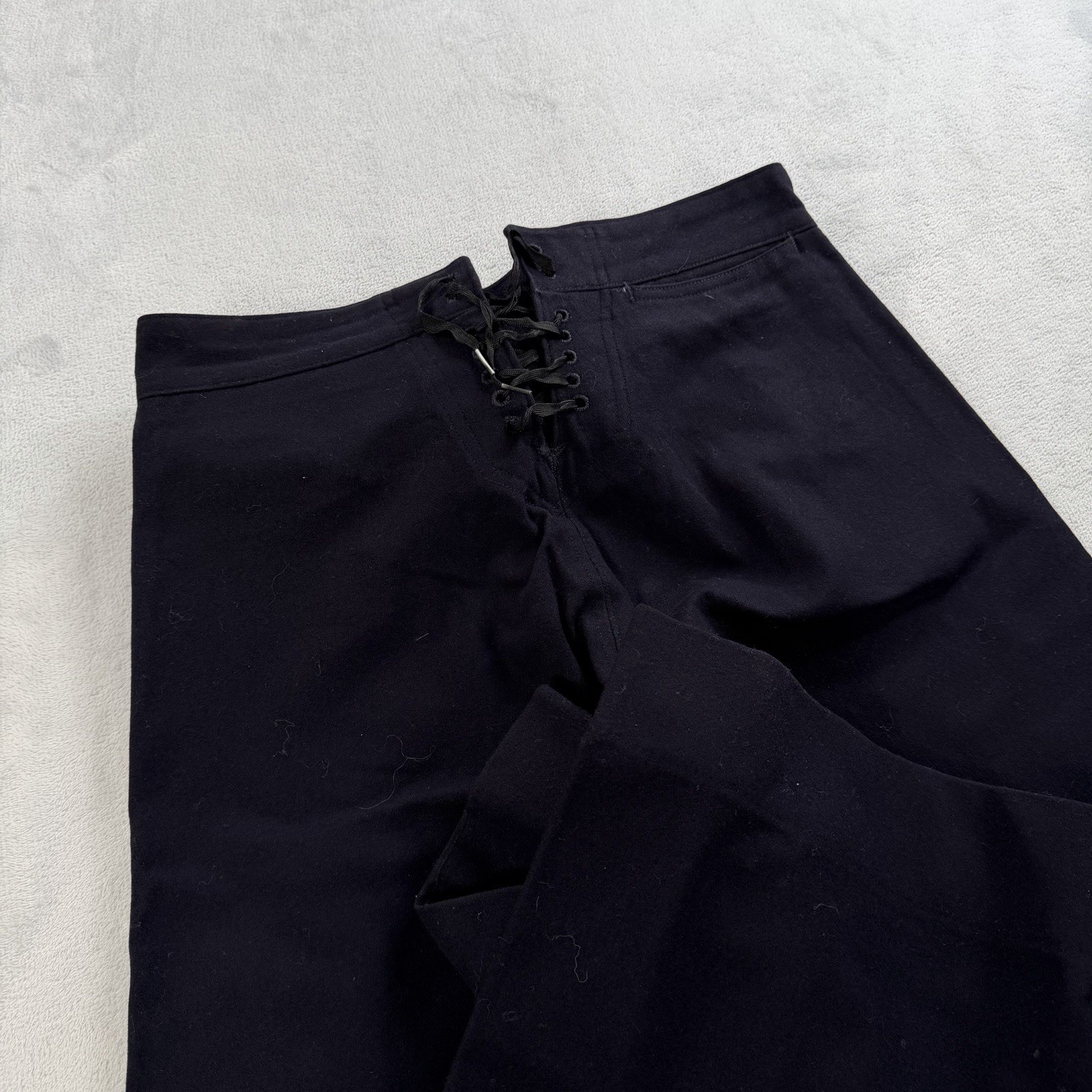 Vintage US NAVY Sailor 100% Wool Pants Mens 30×32 Crackerjack USN Blue Button