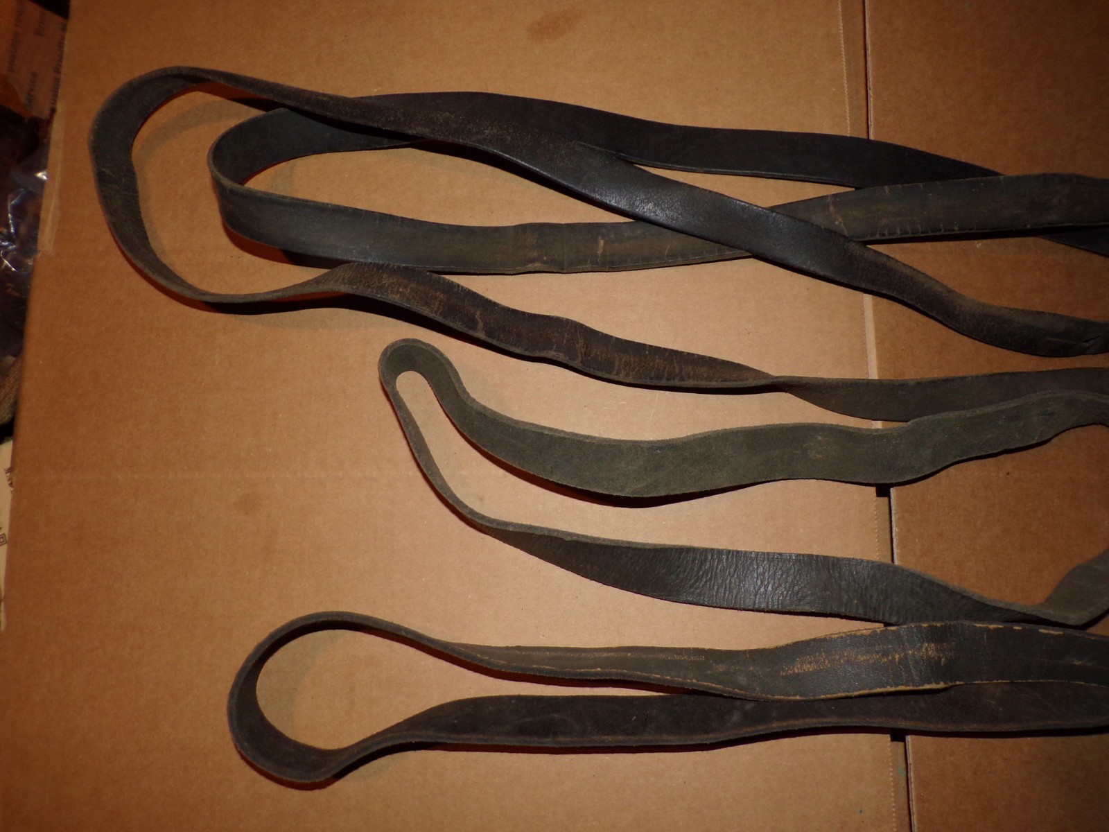 Lot of 4 very used green grey Leather Finn Mosin Slings m39