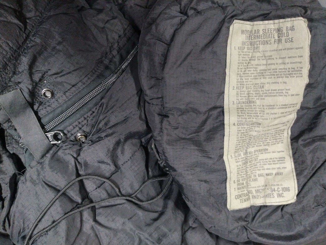 Sleeping Bag Military Intermediate Cold Weather Black
