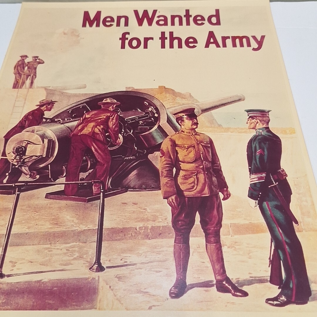 Men Wanted For The Army Gun Soldiers Poster