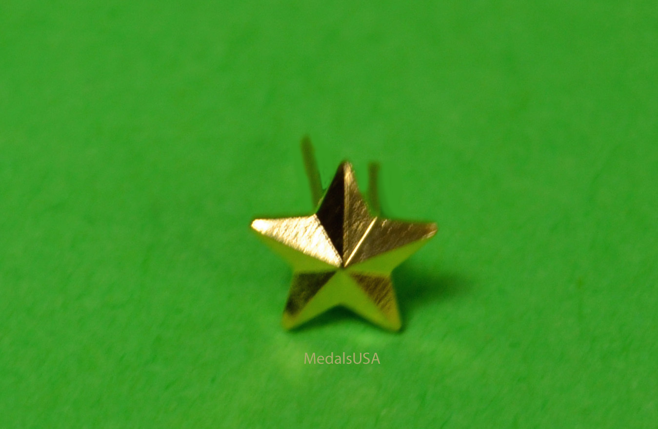 5/16 inch gold Star — Ribbon Bar & full size Medal Attachment Device