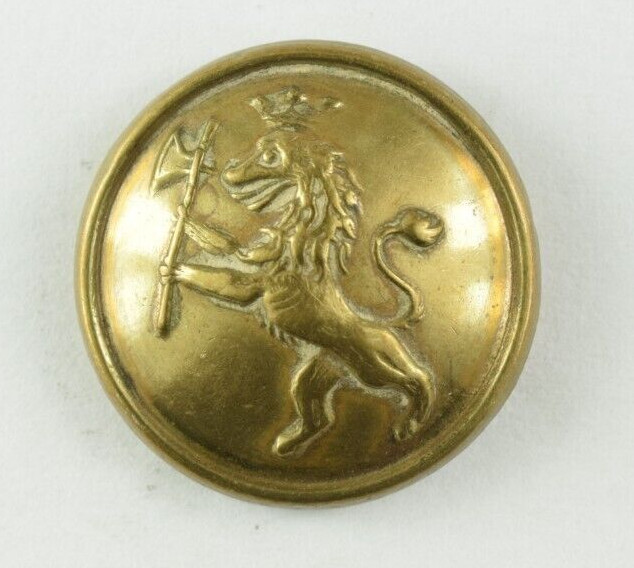 Vintage Norway Army Lion Crest Uniform Button Vintage Original 11 L7C