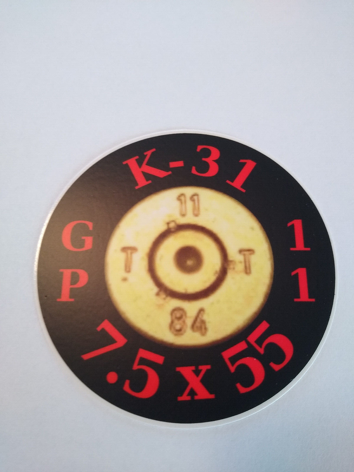 K-31, GP-11, 7.5 X 55, Berdan primer Decal
