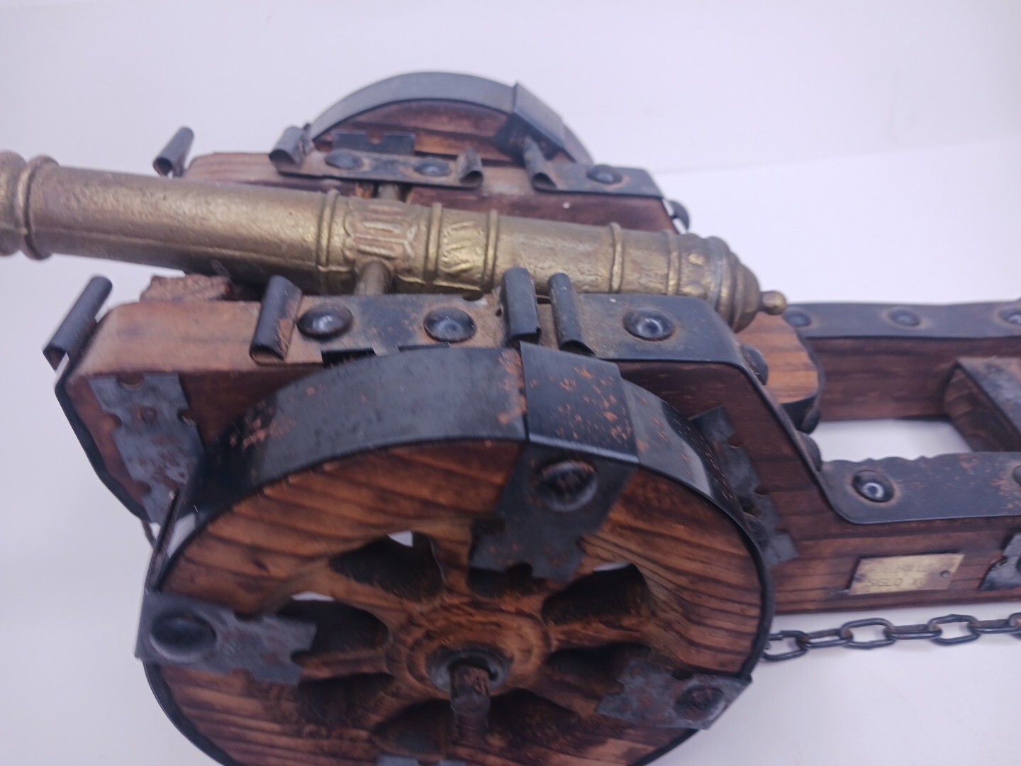 Vtg Artilleria Luis XV Siglio XVIII Replica Wood Display Cannon 14.5″ 9″ Barrel