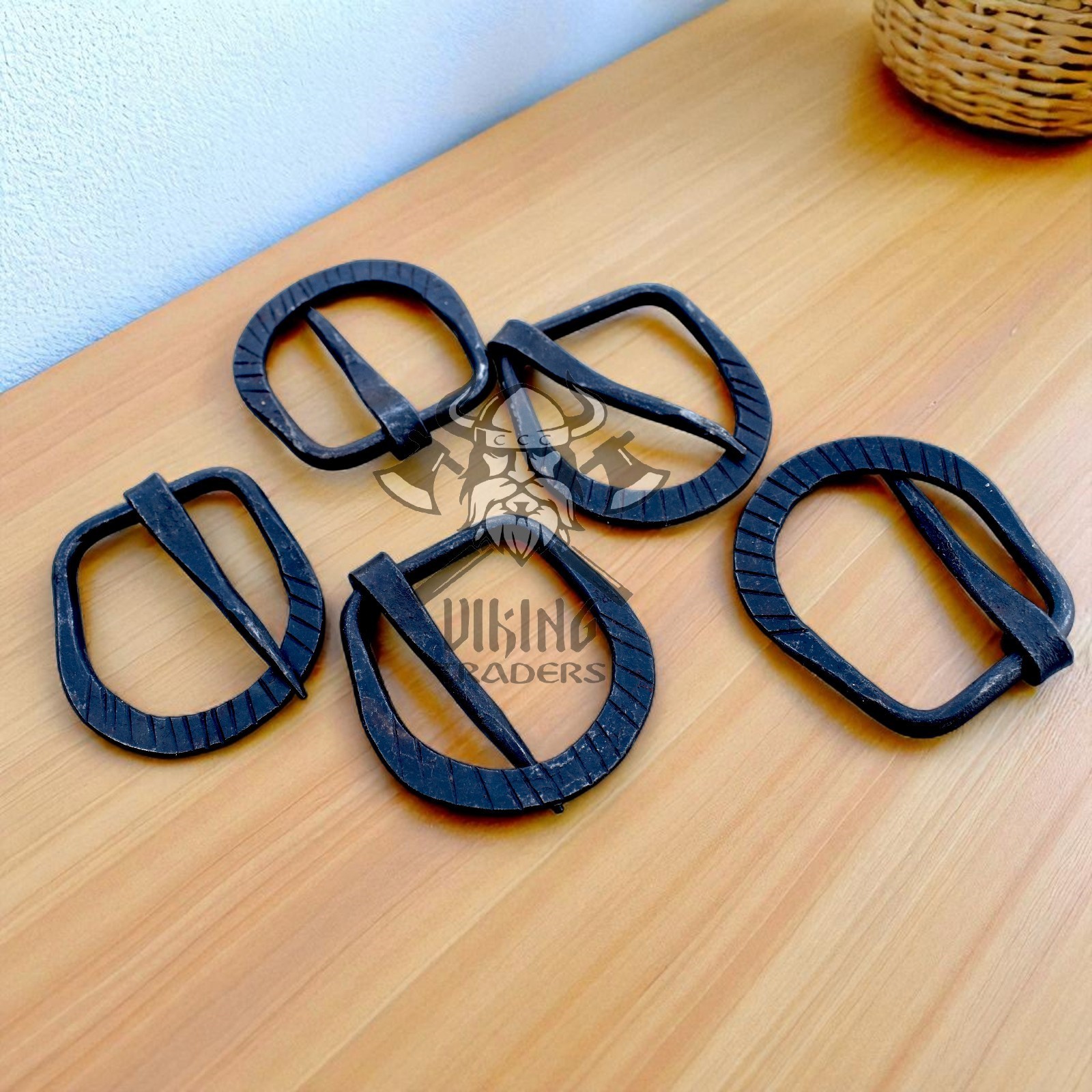 Hand Forged Medieval Iron Belt Buckles Set of 5 Rustic Blacksmith Handmade