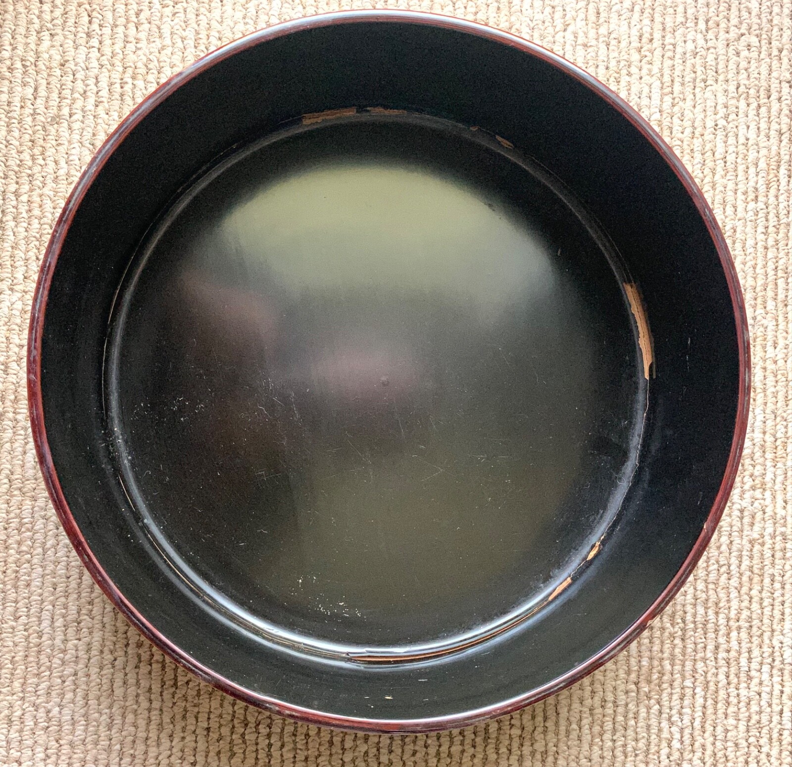 Vintage Wood Hand Painted Flowers Keepsake Round Box, Camp Hakata, Japan 1950’s