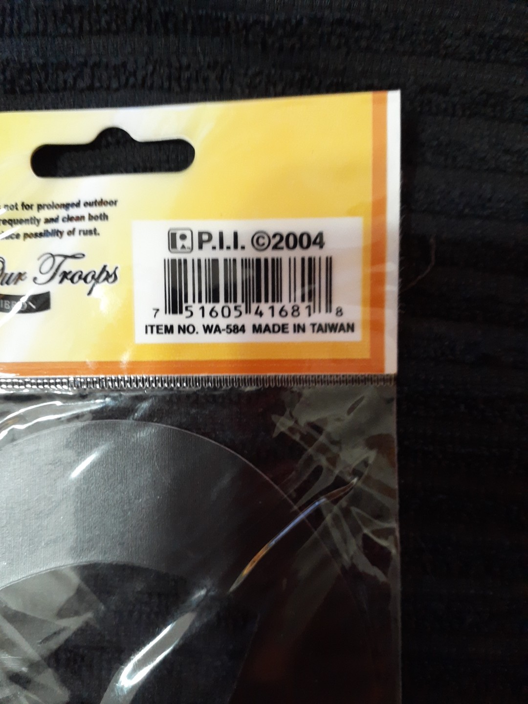 Vintage We Salute Our Troops Yellow Ribbon Car Magnet 8″ long Black Print