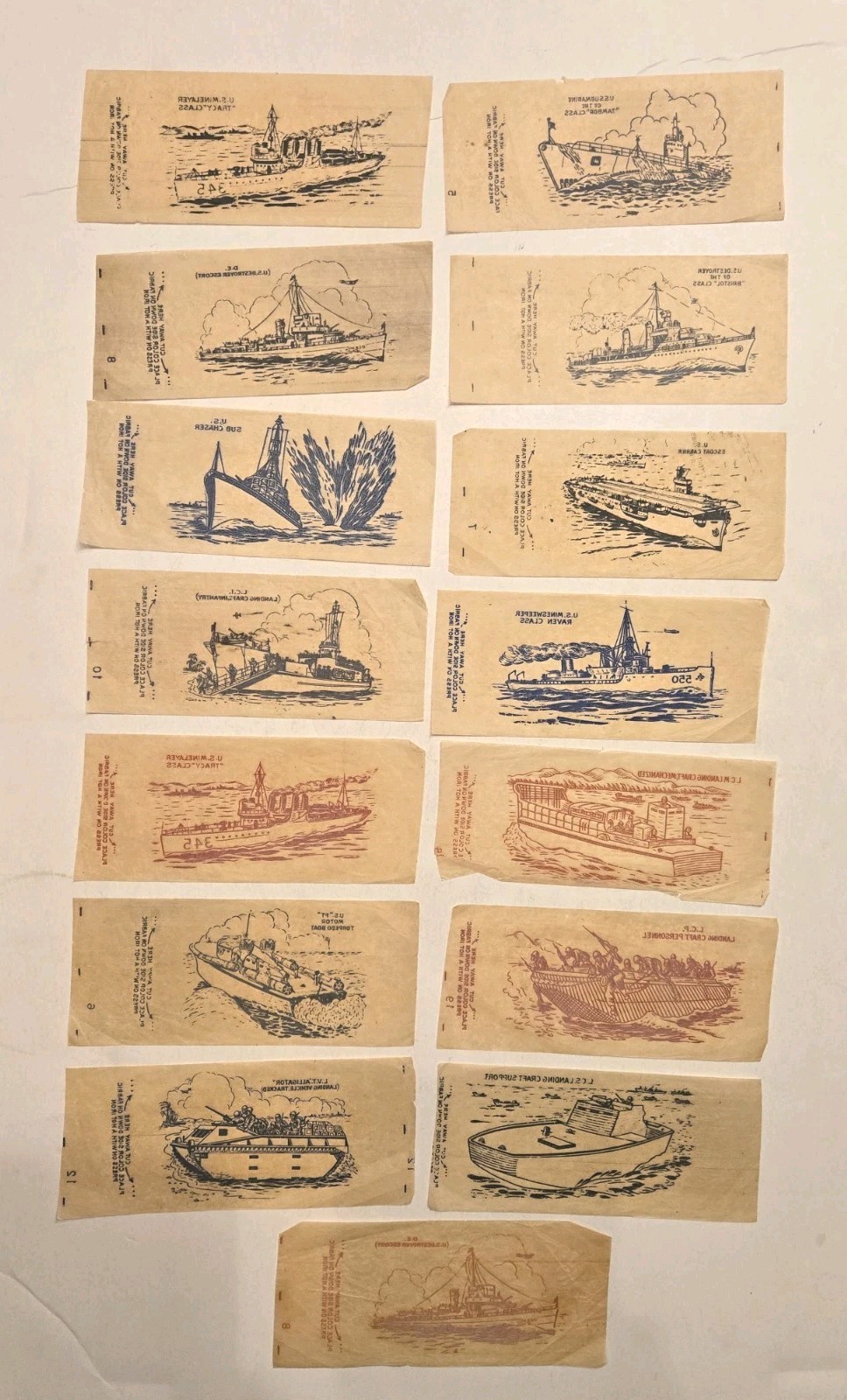 Lot (15) Original 1940’s Vintage Paper Iron On Tranfers U.S. Navy Unused