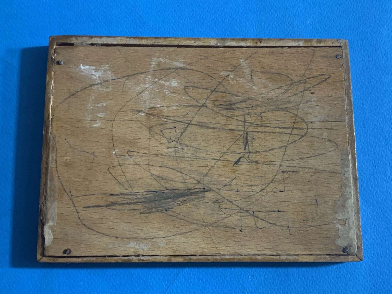 OLD ENVER HOXHA MUSEUM HOUSE OF THE PARTY WOOD PIROGRAPHY FRAME-HANDMADE-1960-RR