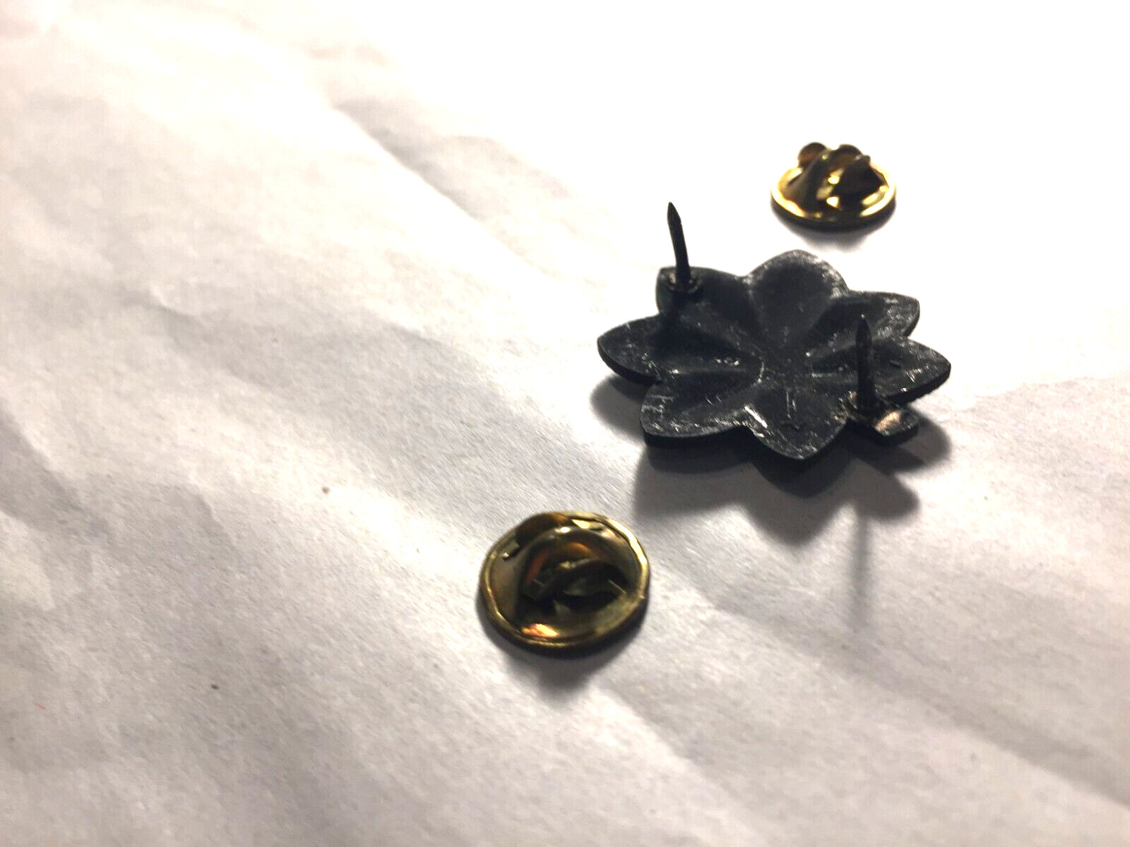 US Army/ USAF LT. Col. Subdued black metal Rank insignia 1 pc (1″ x 1-1/8″)