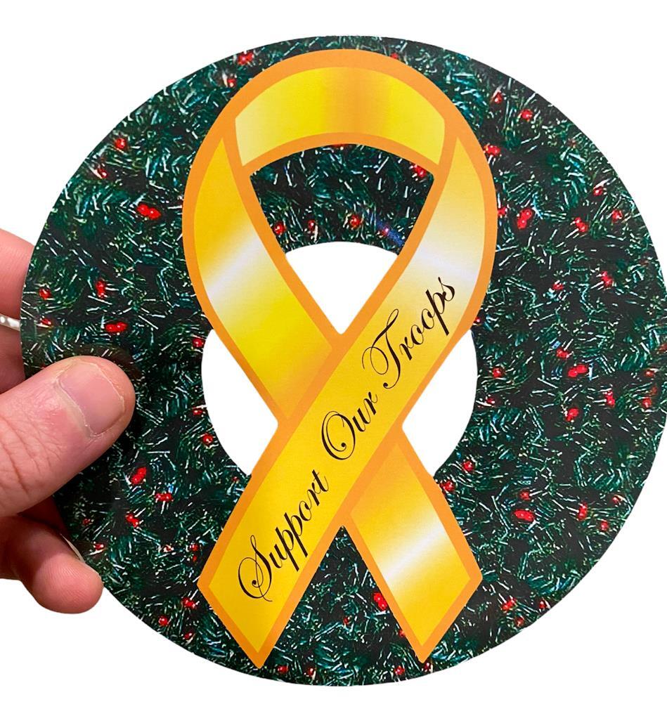 24 TOTAL – Support Our Troops Wreath Car Fridge Magnet – USA Holiday Christmas