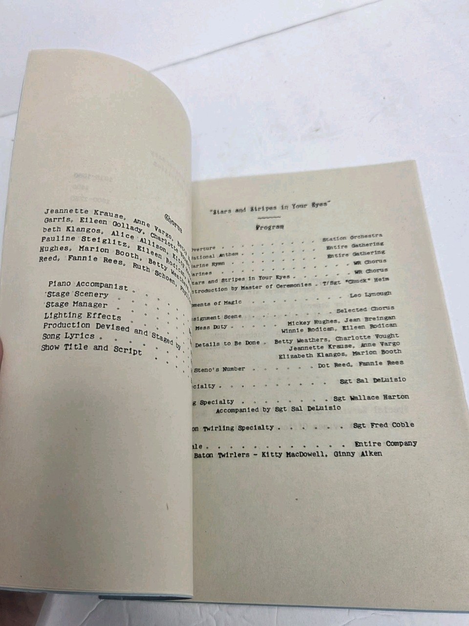USMC 1946 Women’s Reserve Birthday Menu Program Ralph J. Mitchell