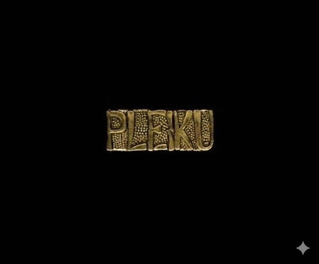 U.S. Military Vietnam PLEIKU Script Gold Tone Lapel Pin
