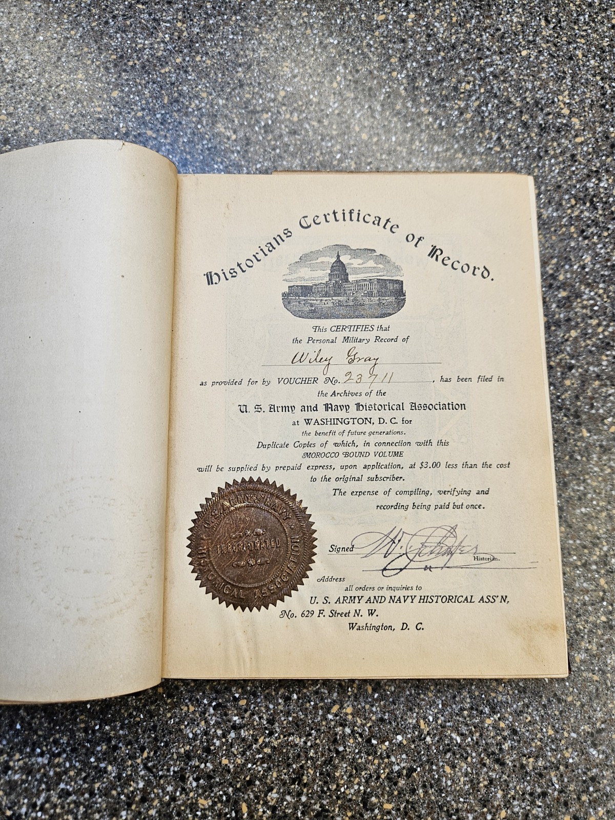 Rare Vintage Civil War 1865 Military Historical Discharged Papers Book Army Navy