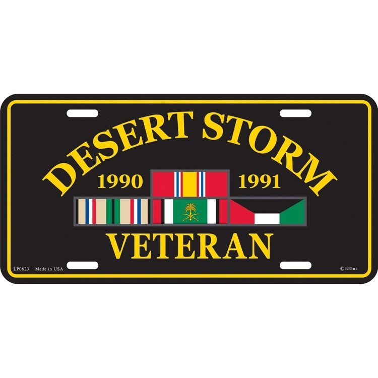 Desert Storm Veteran License Plate 6 x 12 inches Embossed Made in the USA
