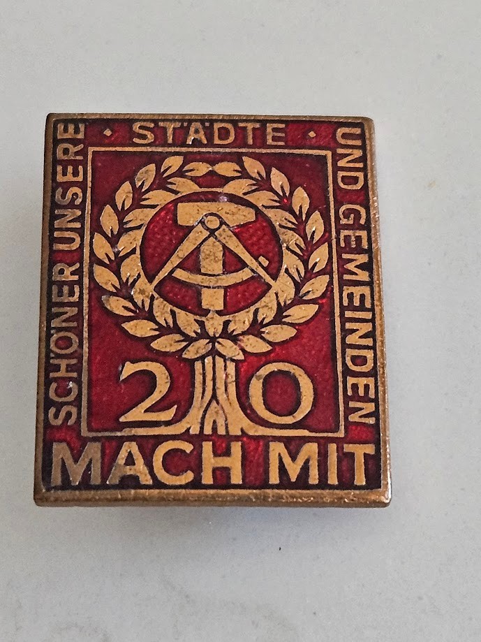 East German DDR 20 Year Commemorative Pin