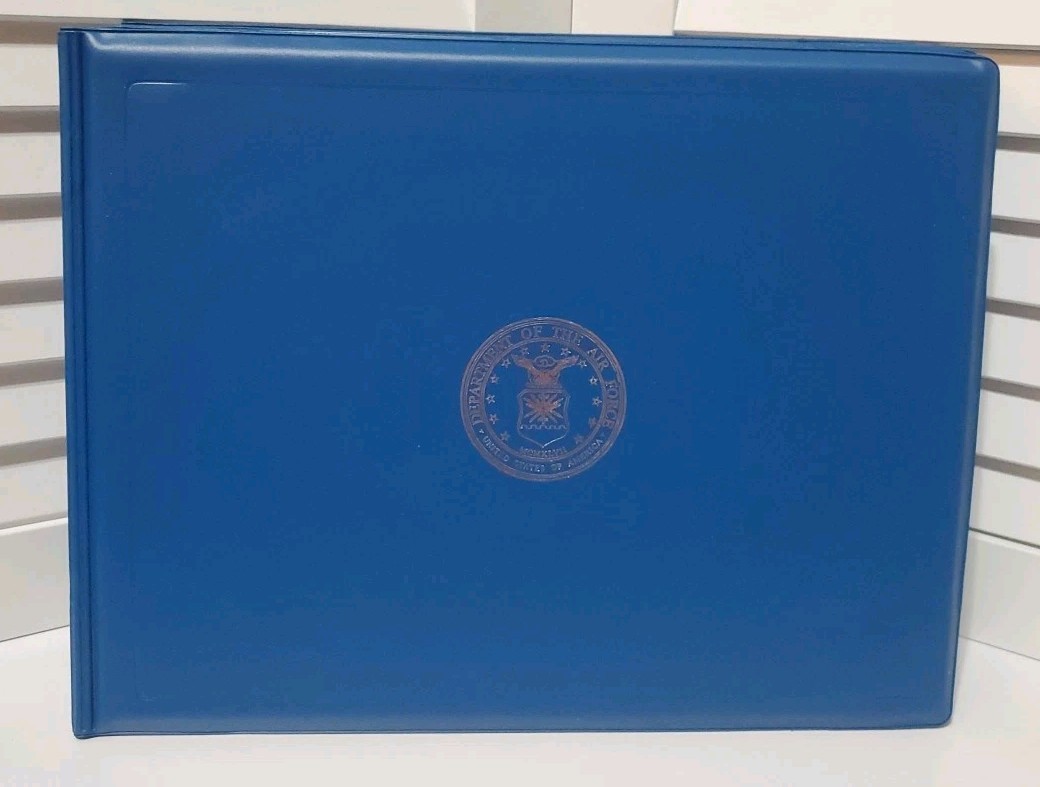 Lot 6 Air Force Military Certificate Presentation Folder US Silver Seal 9 X 11.5