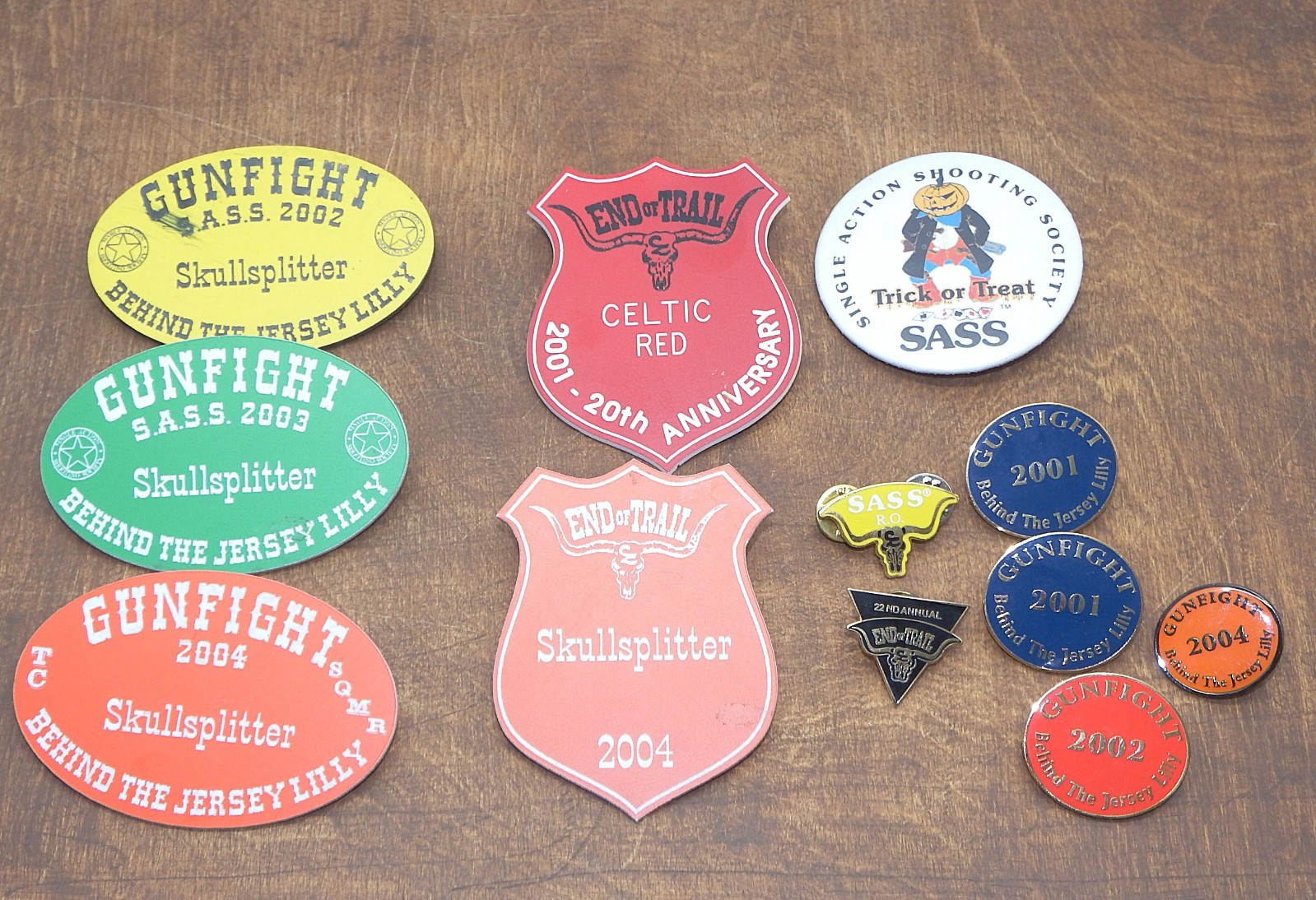 Vintage SASS Single Action Shooting Society Pin Badges Hat Lapel Pins Lot