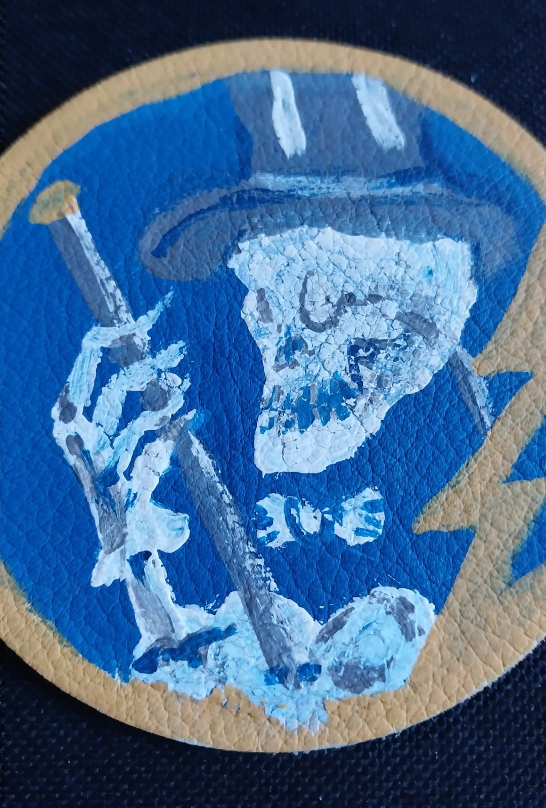 Hand Painted on Leather 95th FIGHTER SQUADRON Repro Folk Art Military Patch
