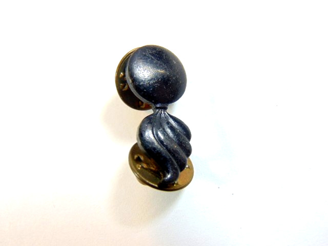 small British military black metal flaming grenade uniform insignia pin