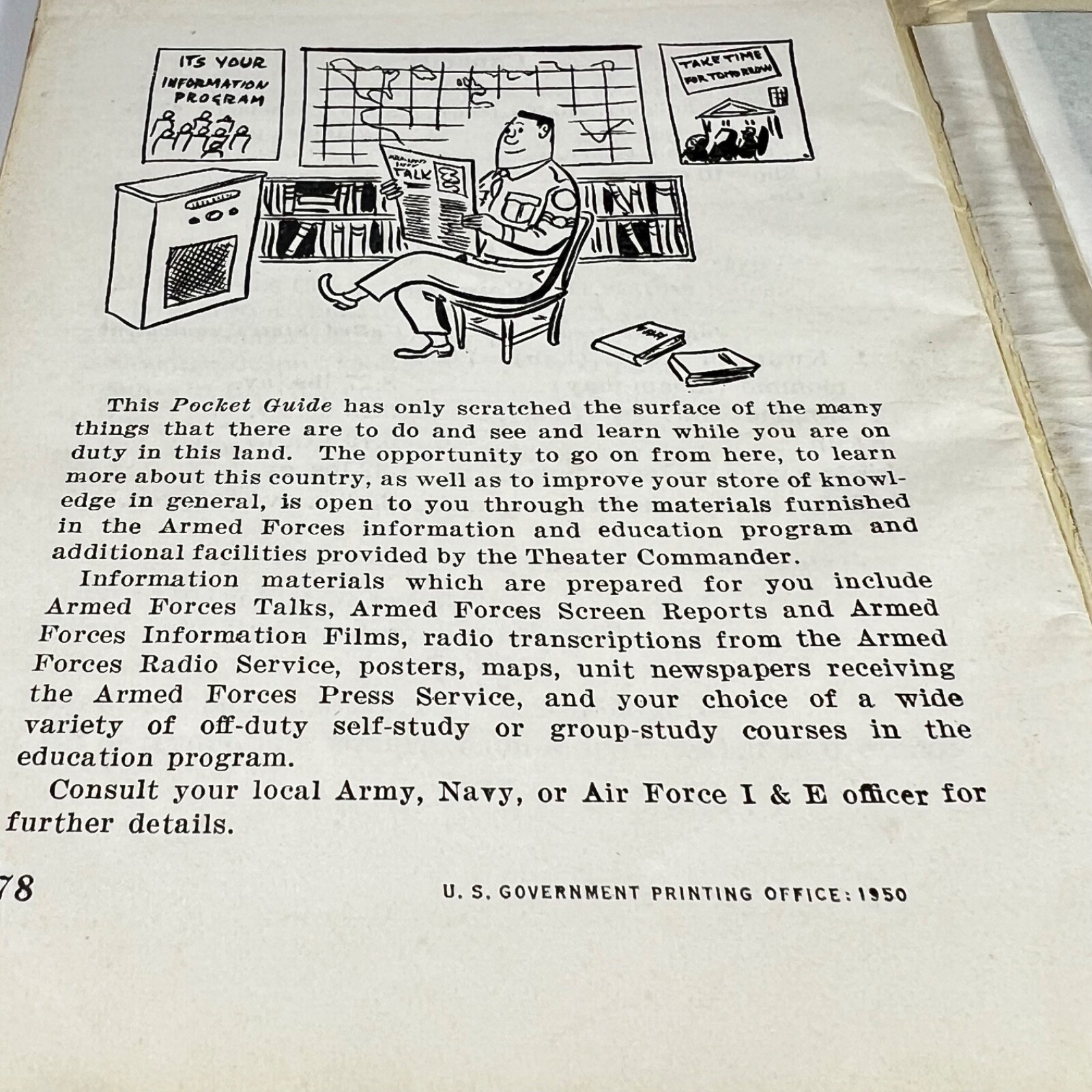 1950 Pocket Guide to Japan Booklet Korean War Era US Defense Armed Forces w Map