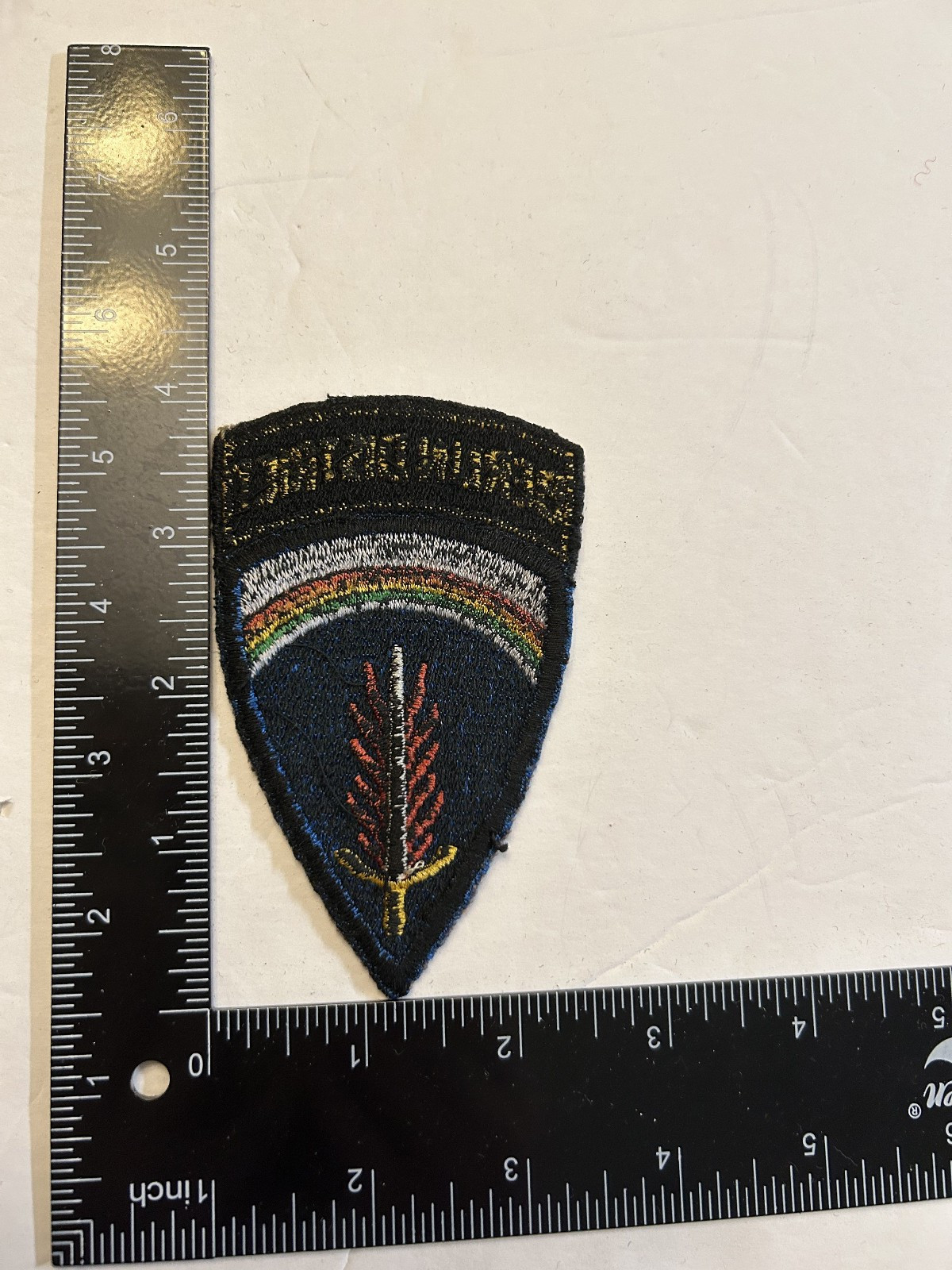 MH1387 Original US Army 1950s Shoulder Patch US Army in Europe with Tab IR46A