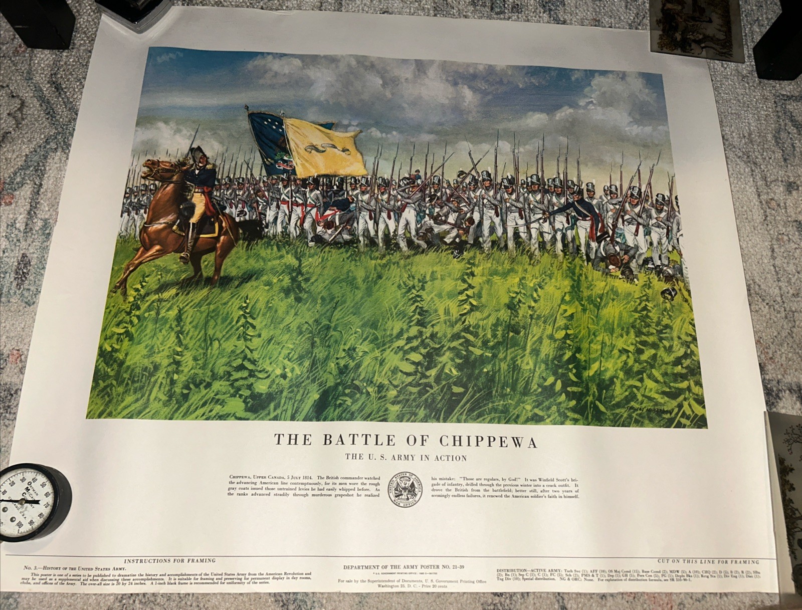 The Battle Of Chippewa US Army In Action Poster 1950 Winfield Scott War Of 1812
