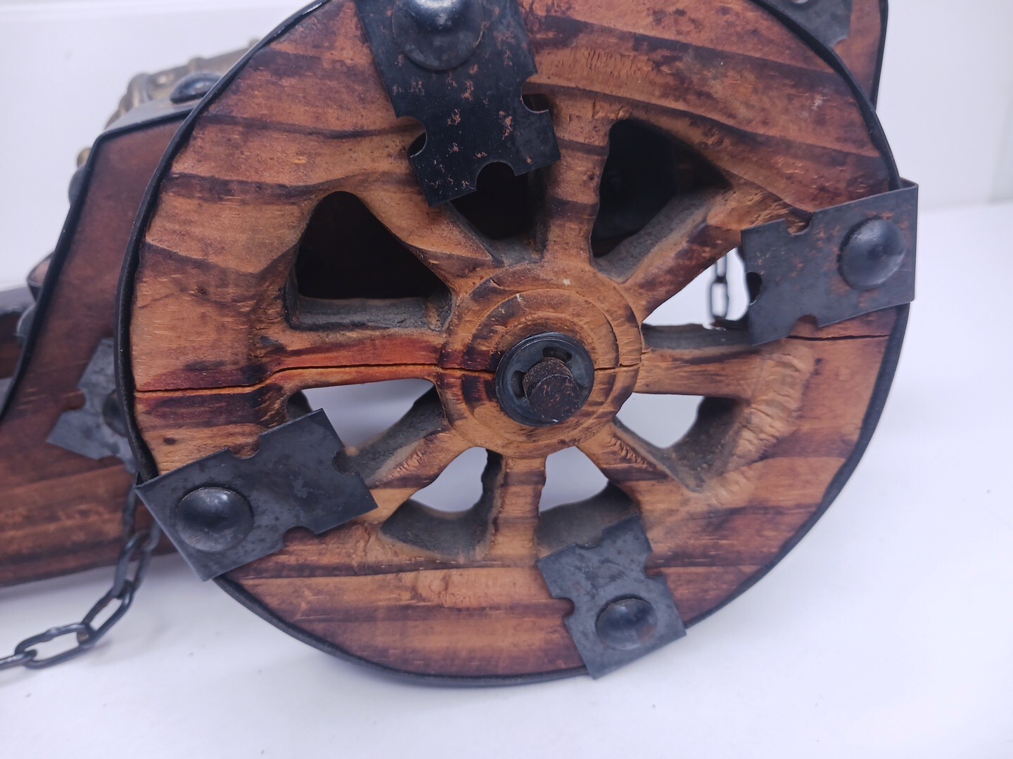 Vtg Artilleria Luis XV Siglio XVIII Replica Wood Display Cannon 14.5″ 9″ Barrel