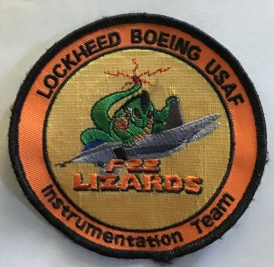 Lockheed Boeing USAF F-22 Lizards Instrumentation Team Patch