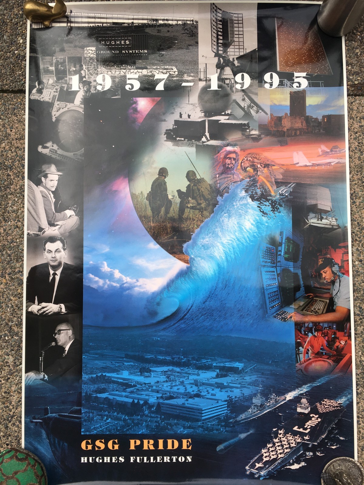 Vintage Hughes Aircraft Poster 1995 Howard GSG Fullerton California 3×2′