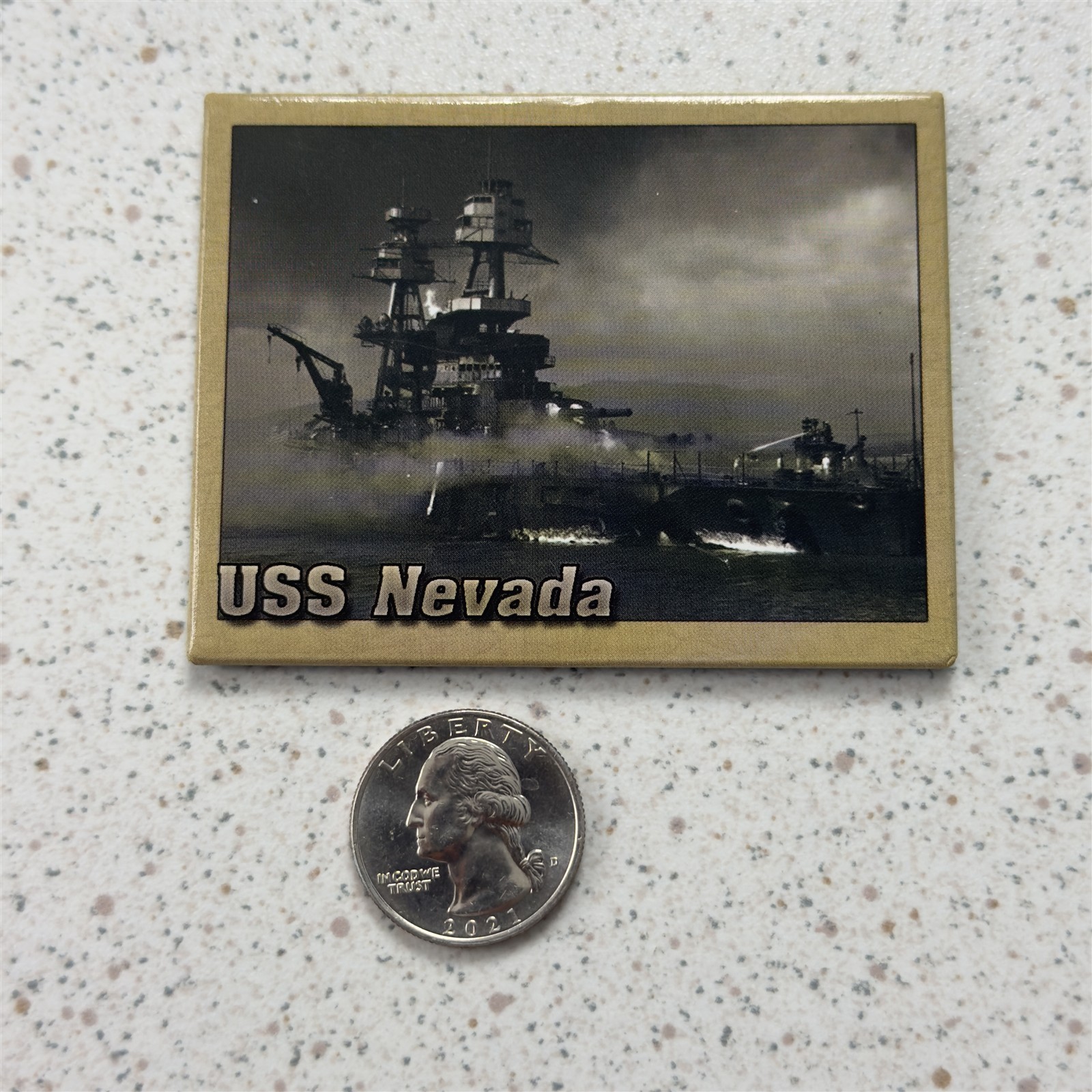 USS Nevada Beached At Waipio Pearl Harbor Attack Souvenir Military Magnet #52819