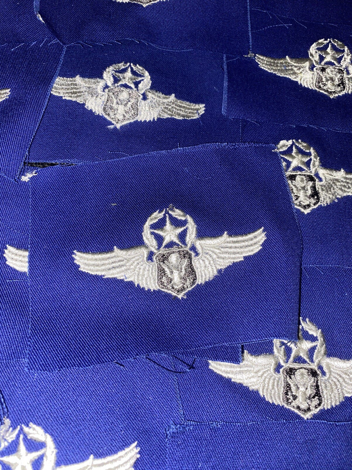 U.S. AIR FORCE MASTER AIRCREW WINGS BLUE Badge Sew-On PATCHES – VINTAGE