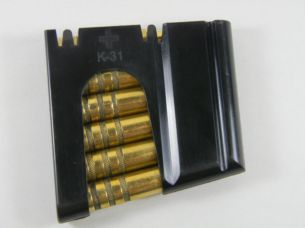 SET OF 2 K-31 SCHMIDT RUBIN RIFLE POLYMER STRIPPER CLIPS 6 ROUND.