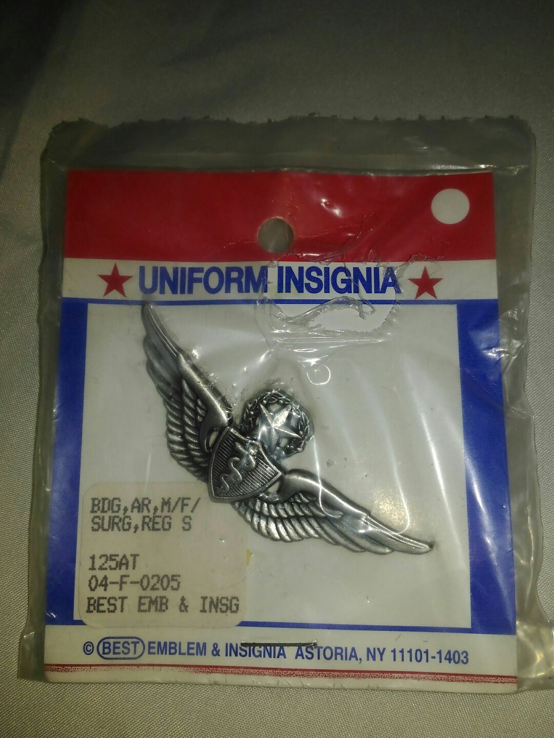Uniform Insignia Air force medical surgical 2 pin back emblem corps wings NEW