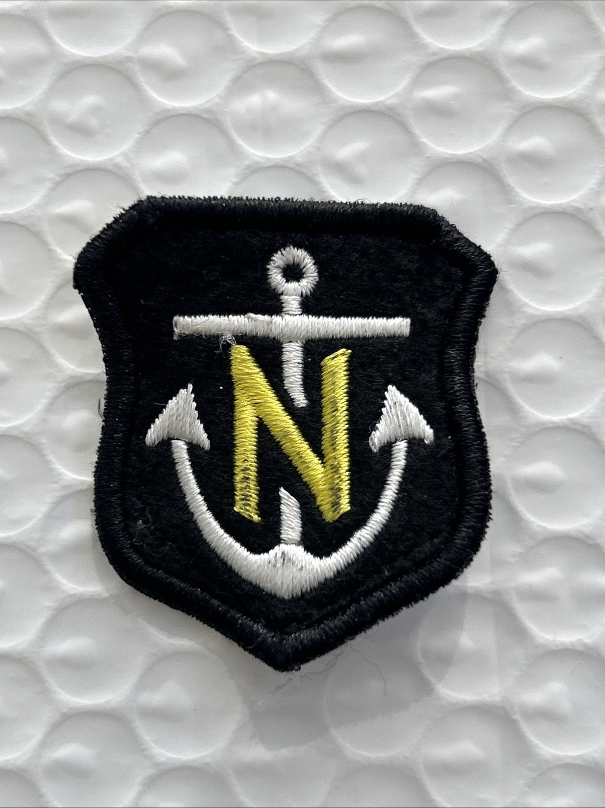 Navy Nautical N Anchor Felt Front Sew On Patch Unknown Logo
