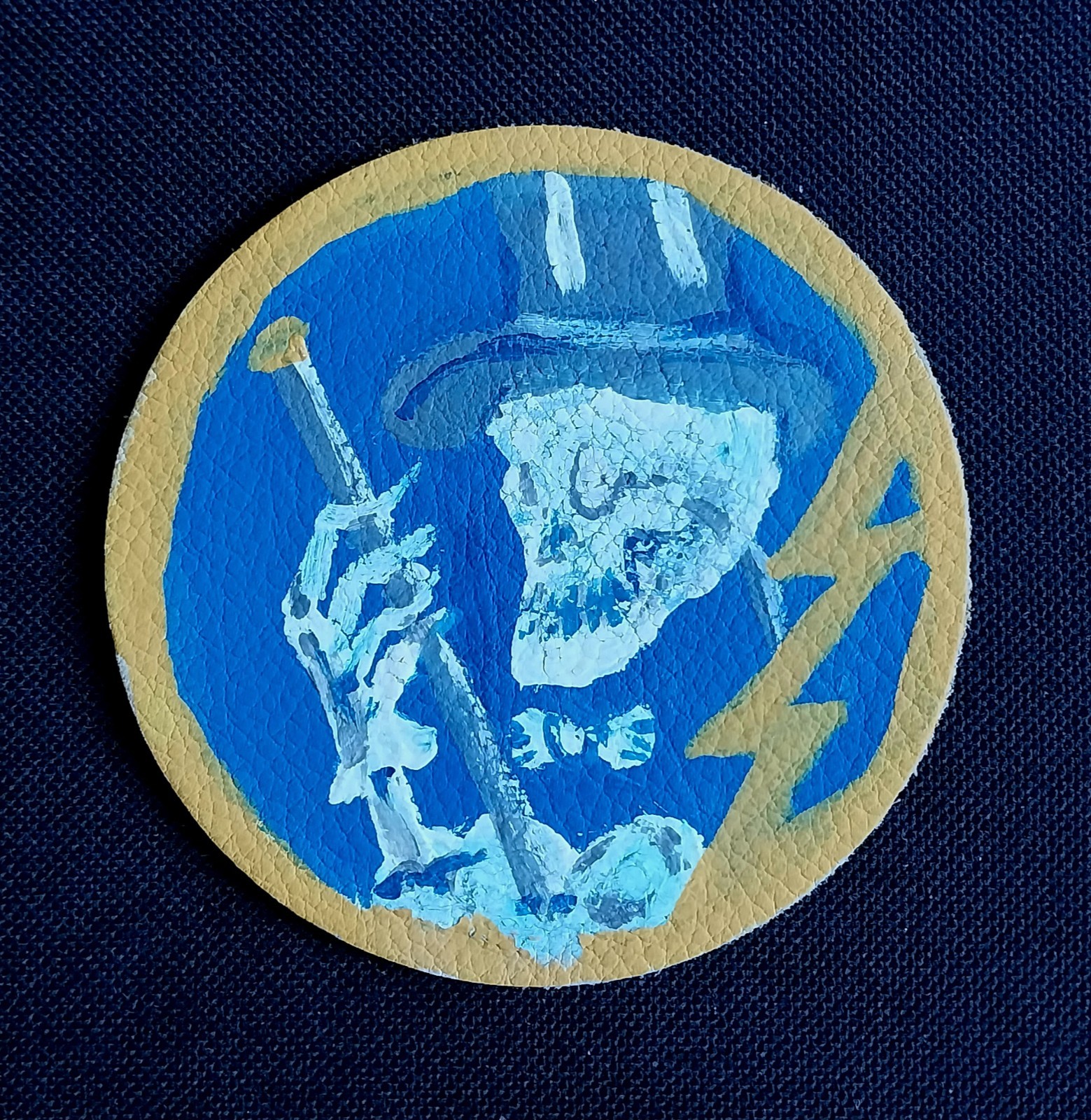 Hand Painted on Leather 95th FIGHTER SQUADRON Repro Folk Art Military Patch