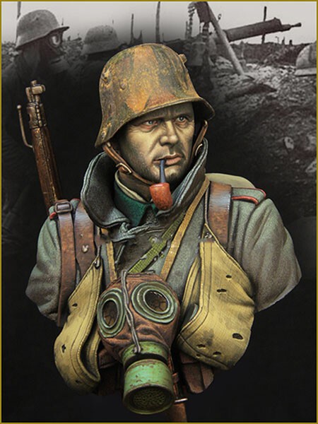 Unpainted 1/10 Resin WWI Smoking Soldier 878Y