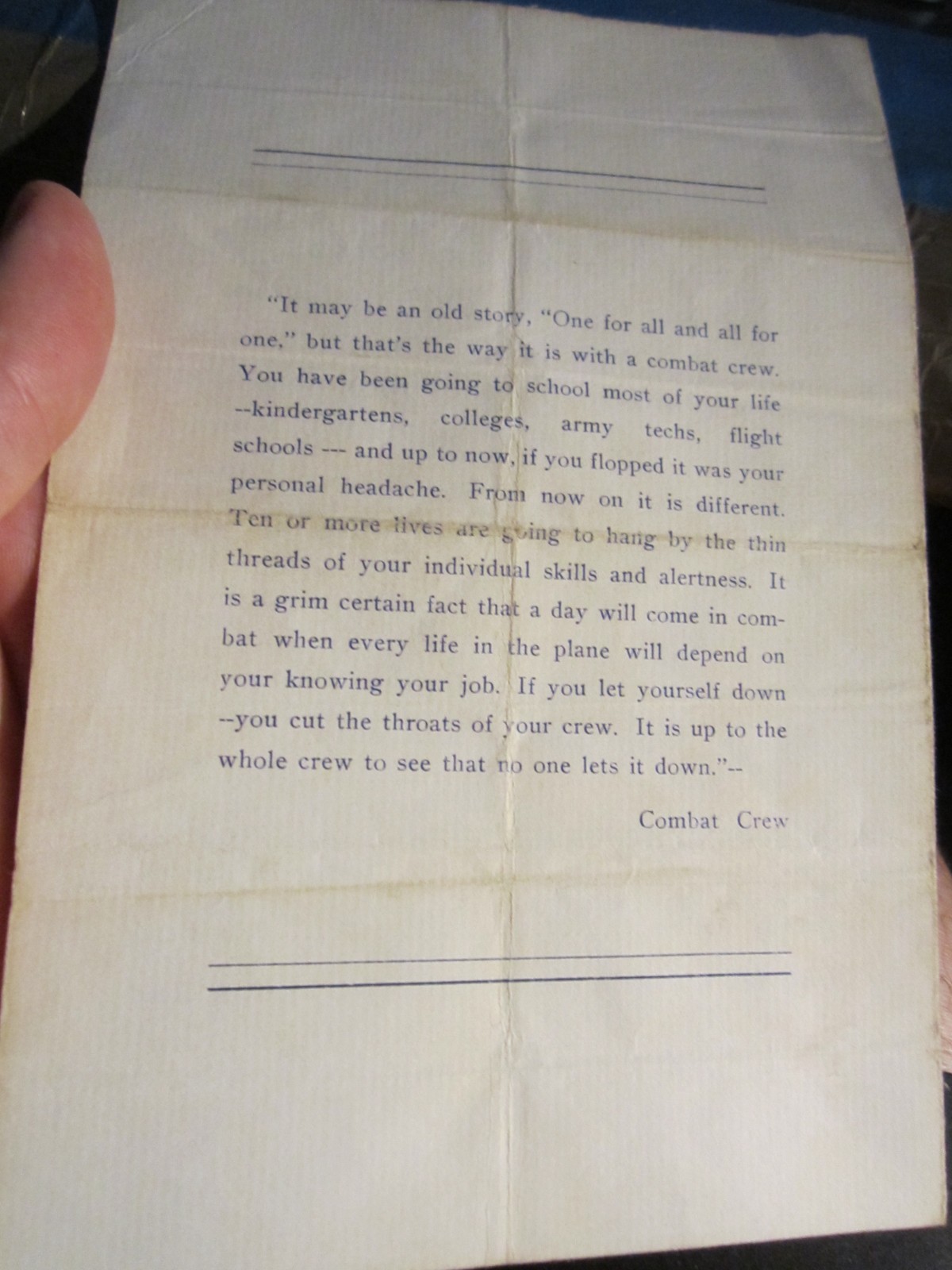 1944 213TH COMBAT CREW TRAINING SCHOOL CERTIFICATE & GRADUATION PROGRAM – BBA-52