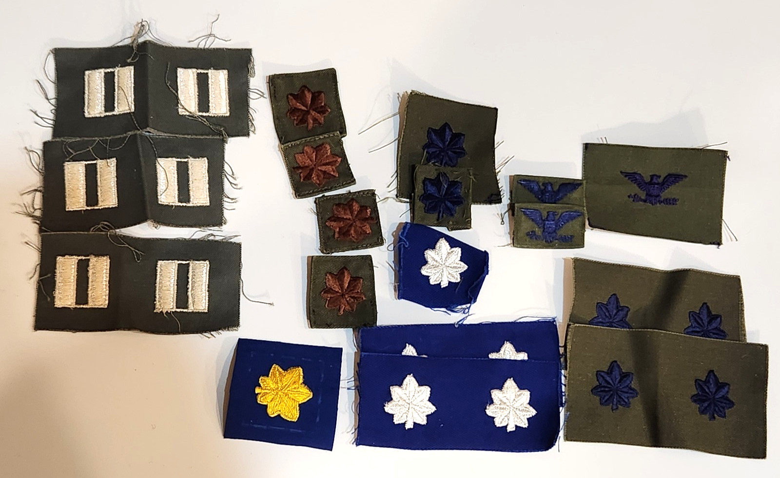 Lot of US Air Force Sew on Rank Patches CPT Major LTC Colonel