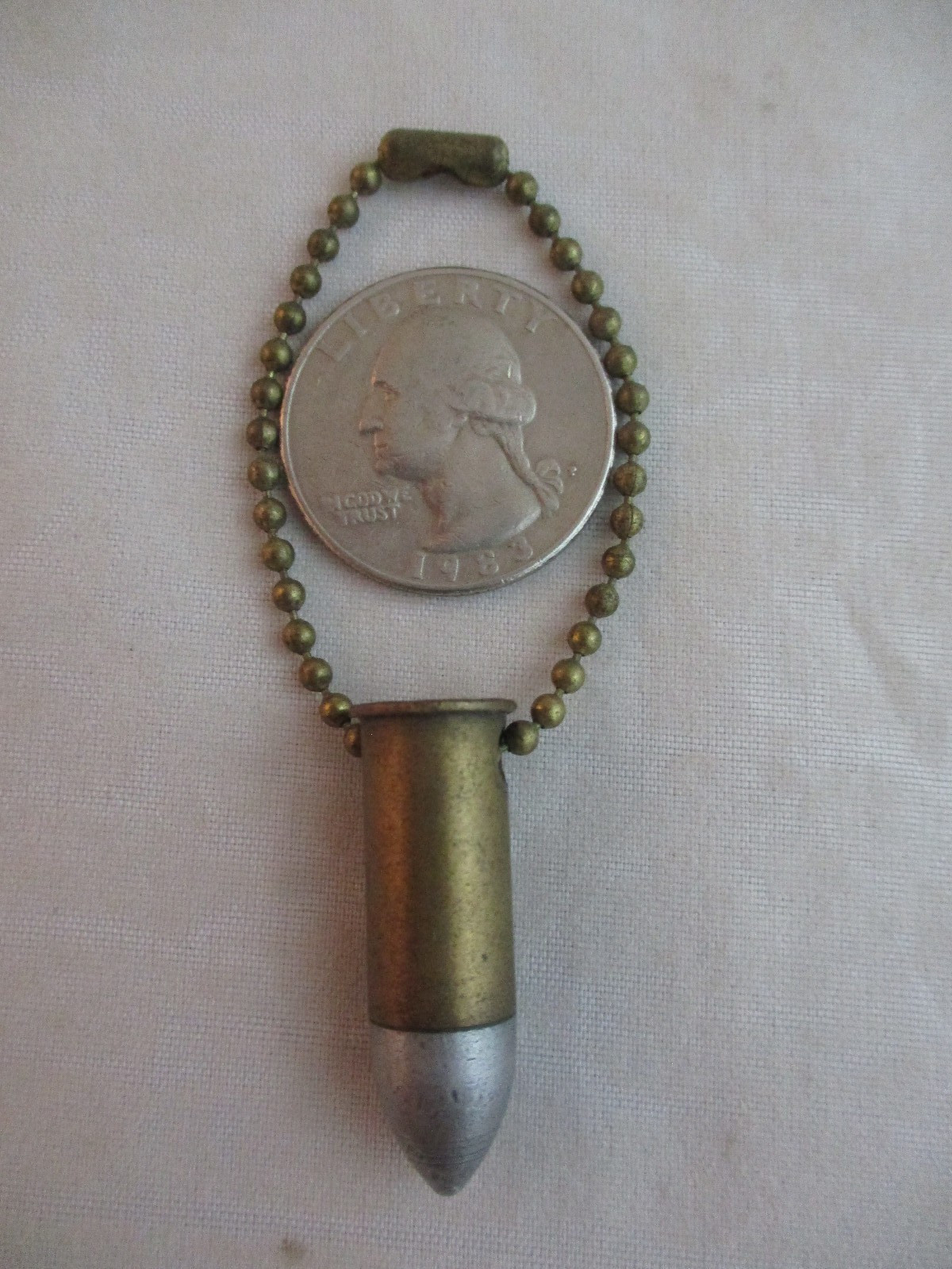 Vtg Fake Faux Bullet Metal Keychain (G)