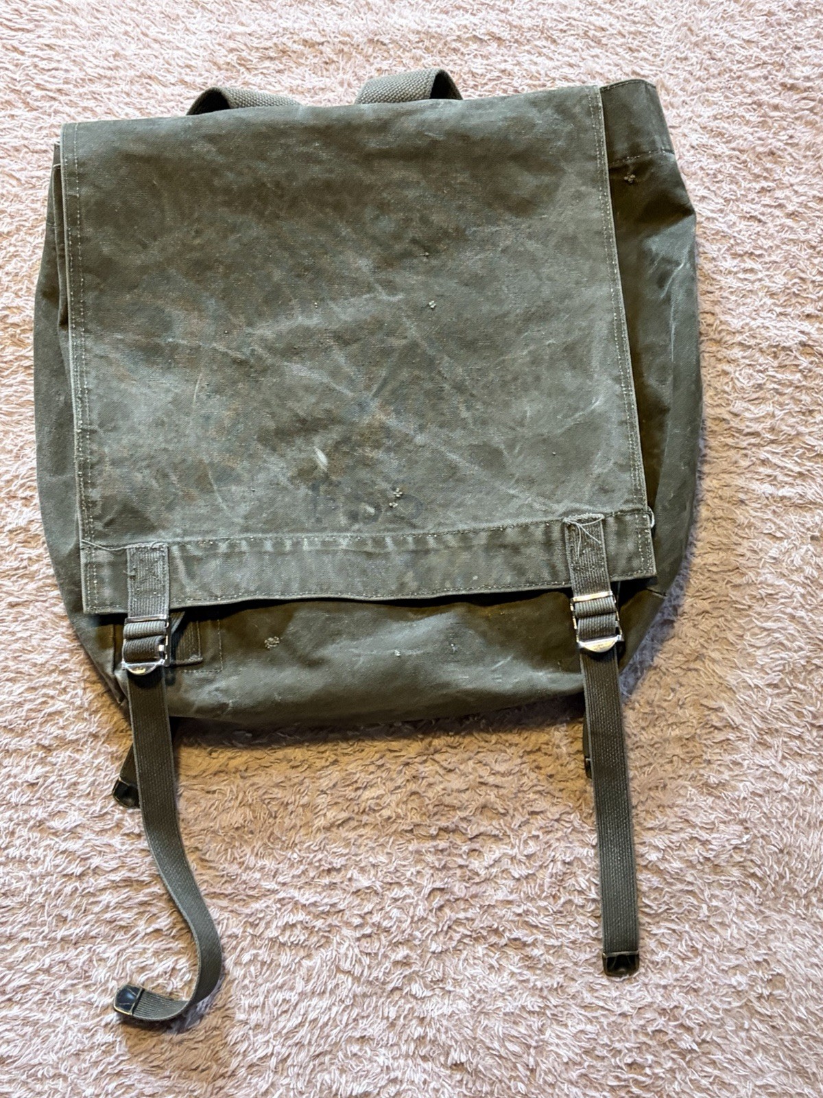 USFS FSS Green Canvas Back Pack Bag Packsack Worn Vintage