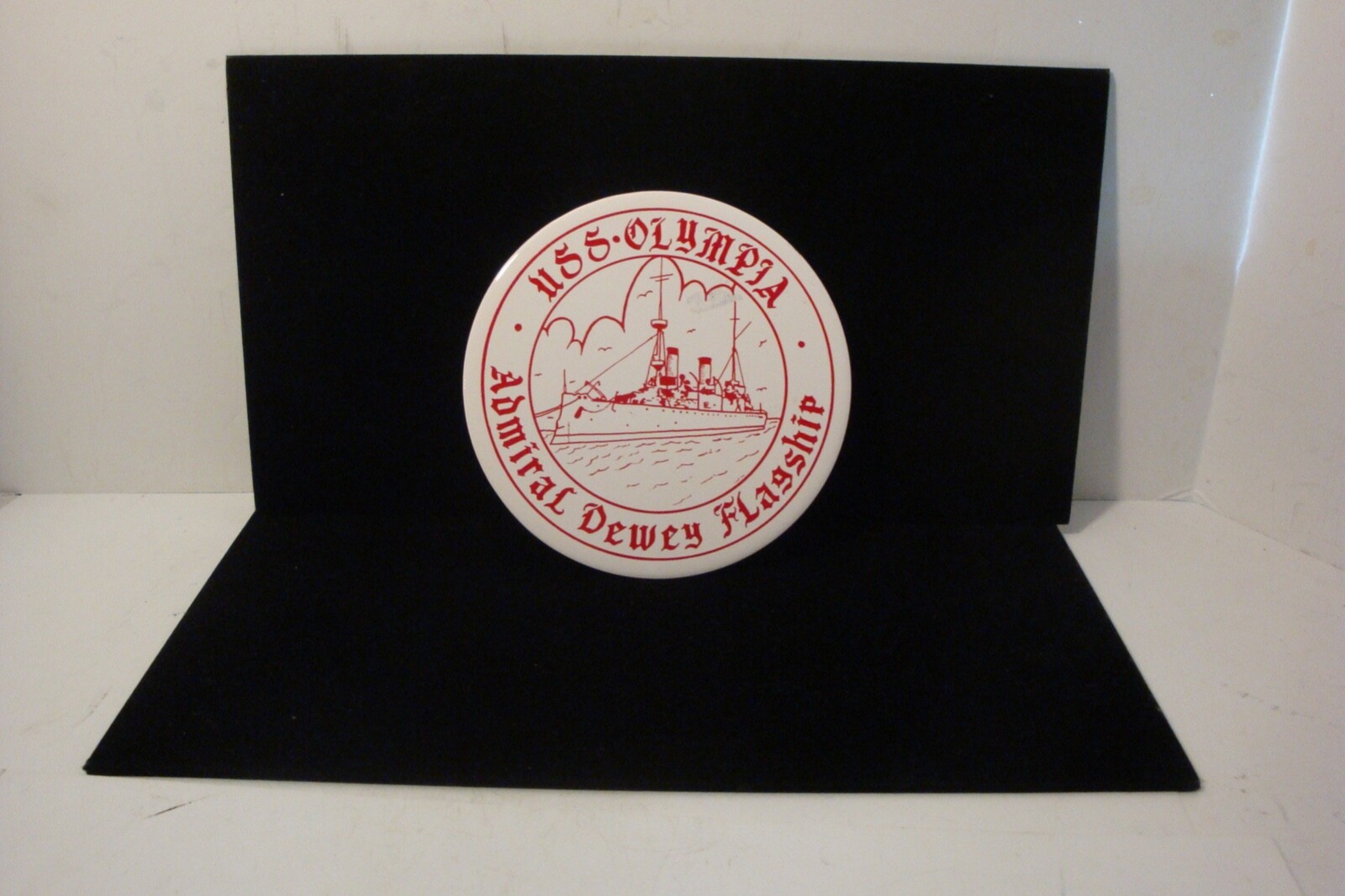 USS Olympia Admiral Dewey Flagship porcelain cruet hotplate Cork backed
