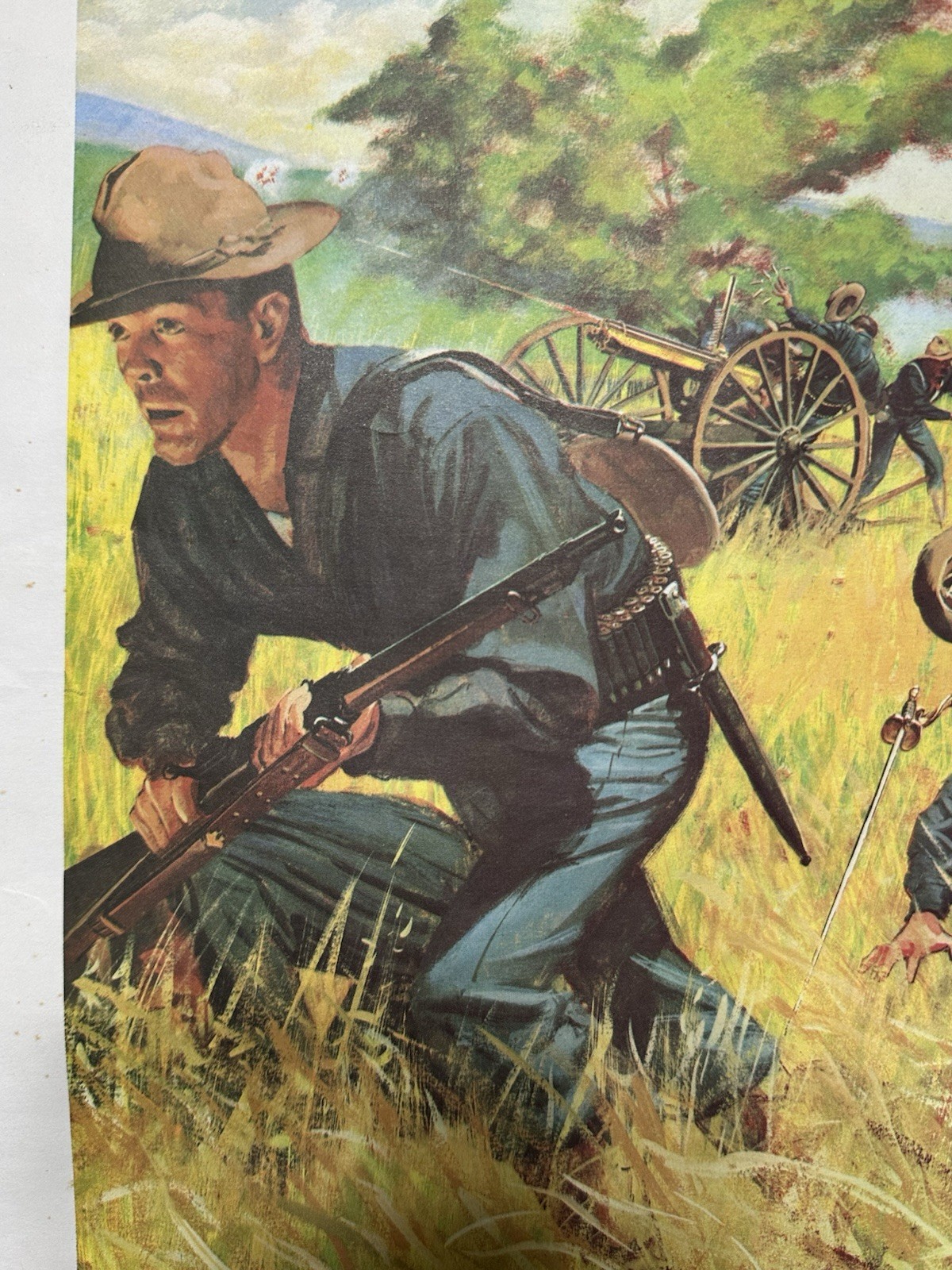 US Army Poster “Gatlings To The Assault” -H. Chas McBarron Jr. -1950s War Office