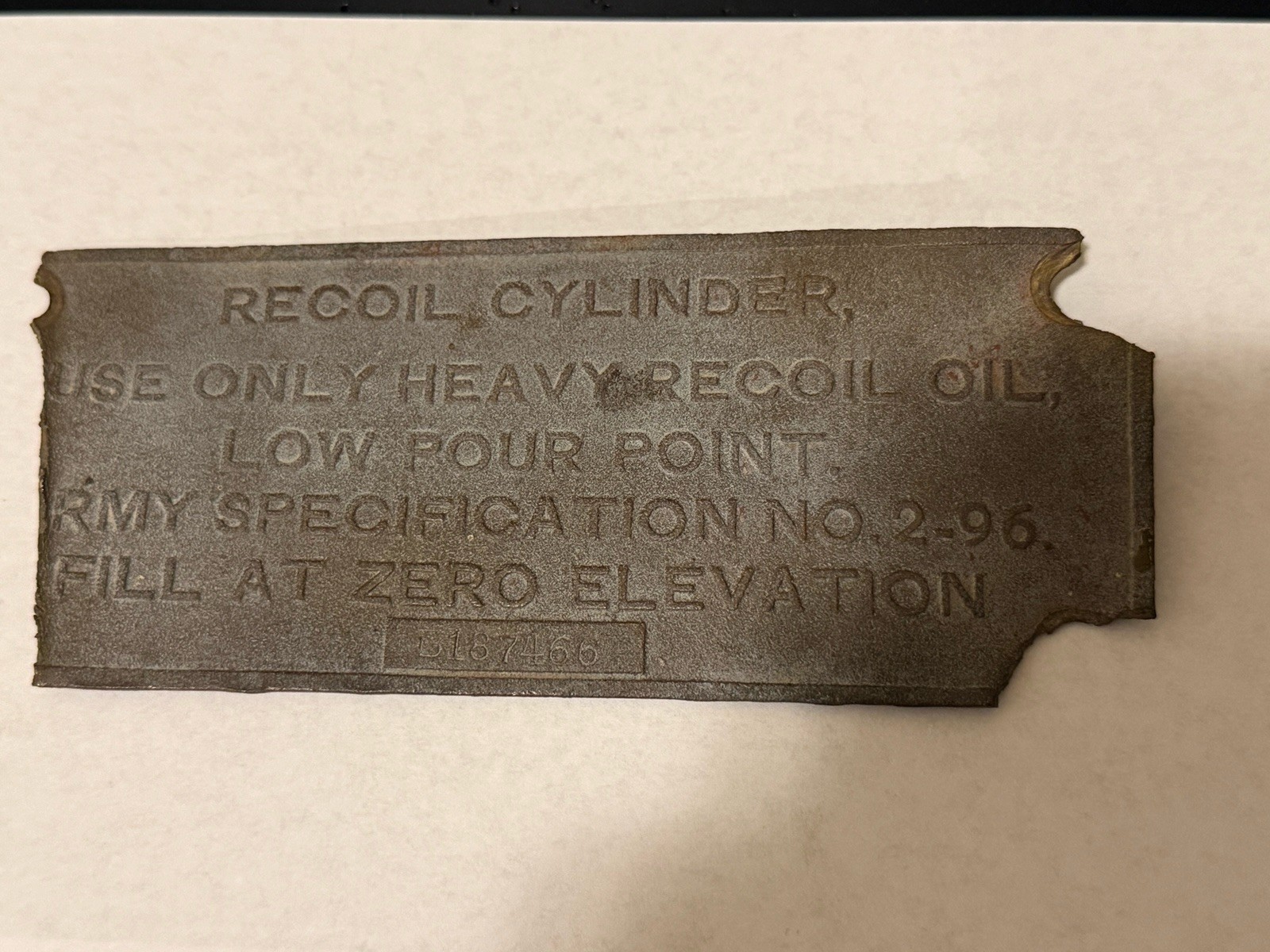 Rare Vintage WW2 Bronze Data Plate