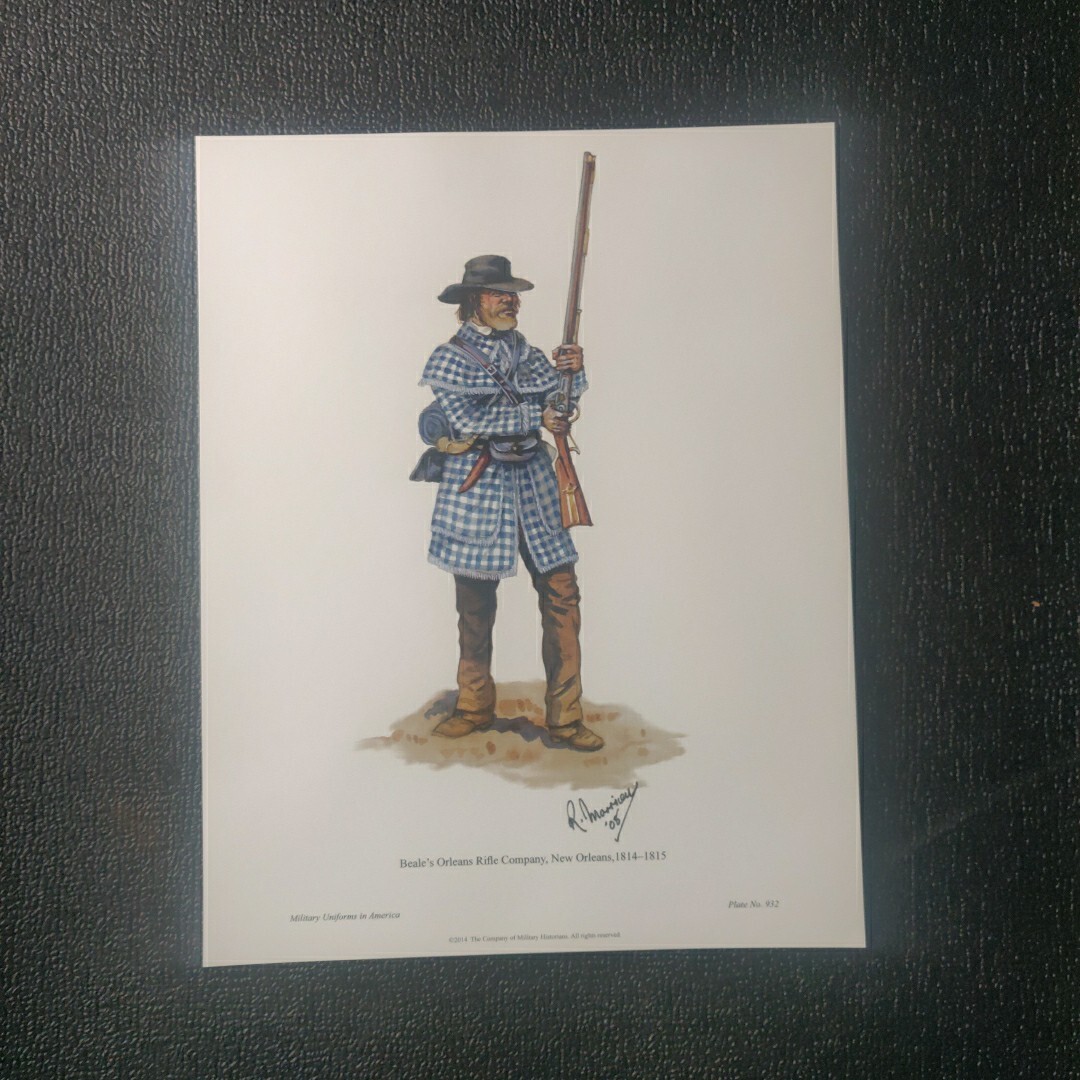 Plate 932 Military Uniforms in America Beale’s Orleans Rifle Company New Orleans